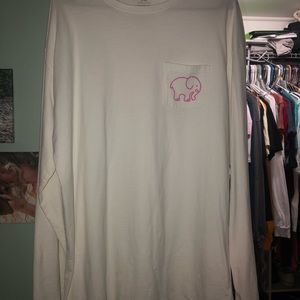 ivory ella long sleeve with pink writing
